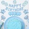 27 Pcs Light Blue Birthday Decorations Heart Foil Balloons Confetti Balloons Kit